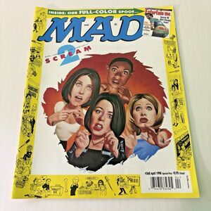 Mad Magazine April 1998 No 368 Scream 2 Movie 90s Vintage Satire Humor